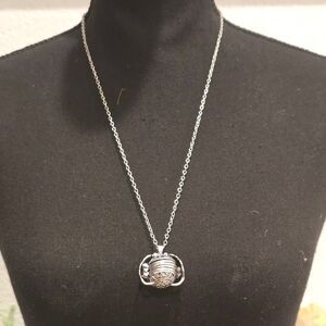 Angel Wing Photo Locket Necklace Silver Openable Memory Pendant
